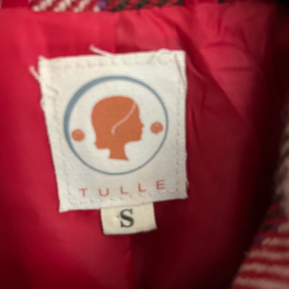 Red Plaid Wool Jacket by Tulle! Size: Small - Picture 5 of 9